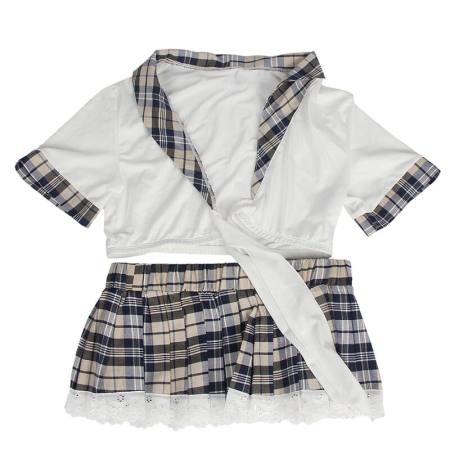 Costume Sexy Da Scuola Top e Gonna L/XL