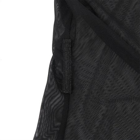 Vestaglia In Tessuto Trasparente Con Dettagli In Pizzo Nero L/Xl