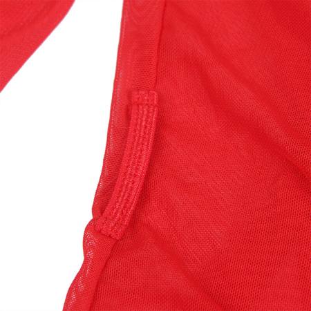 Vestaglia In Tessuto Trasparente Con Dettagli In Pizzo Rosso L/XL