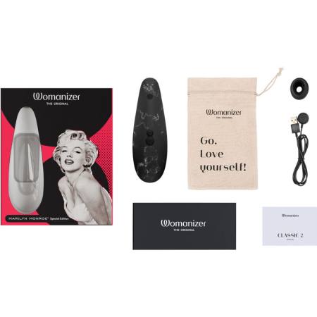 WOMANIZER - MARILYN MONROE CLASSIC 2 CLITORAL STIMULATOR BLACK MARBLE